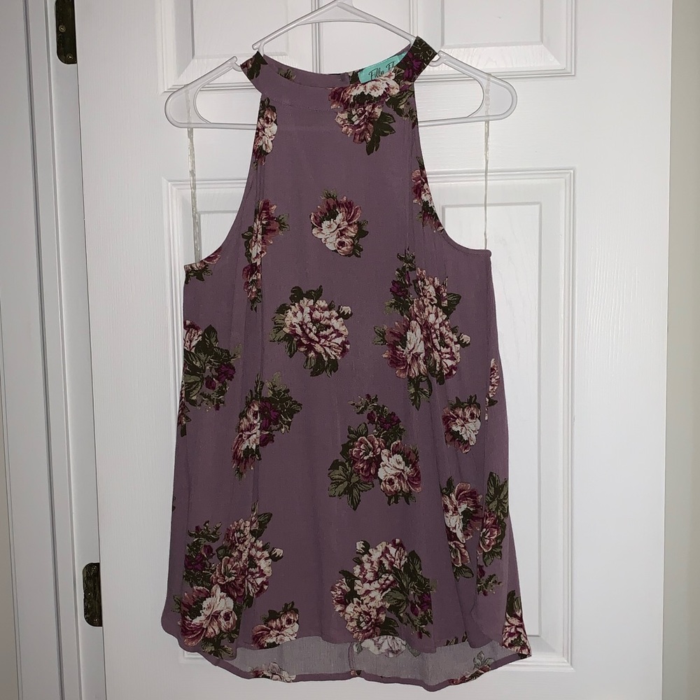 Purple floral tank